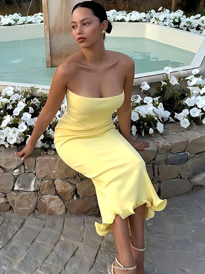 Lucia - Chic Ruffled Midi Dress