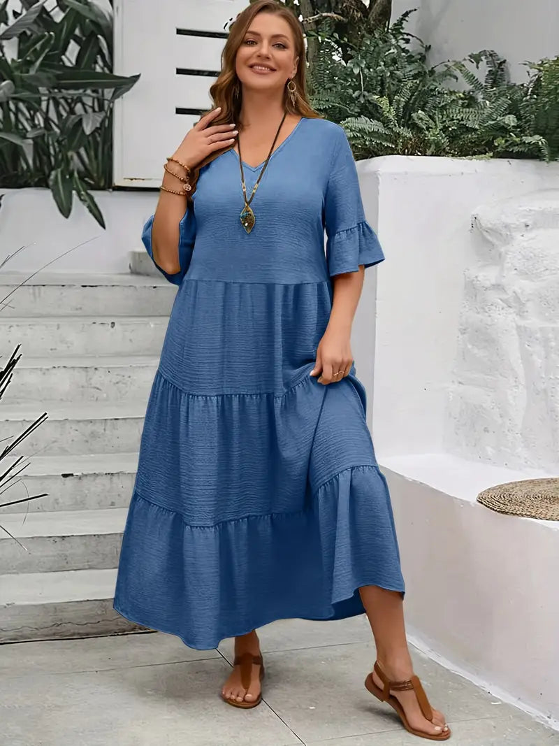Camila – Plus Size Patchwork Dress