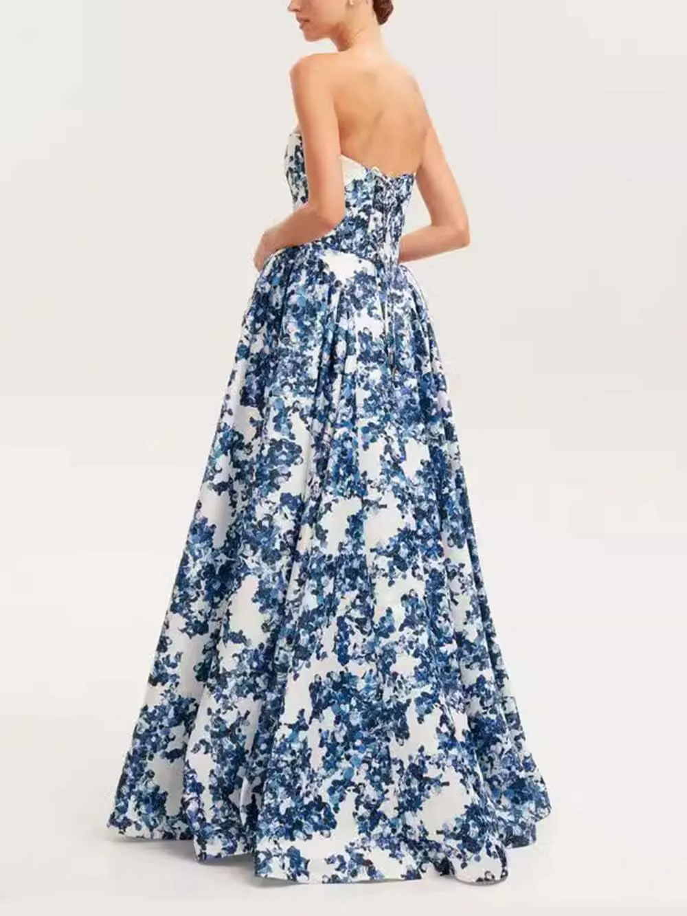Cassandra - Strapless Floral Gown