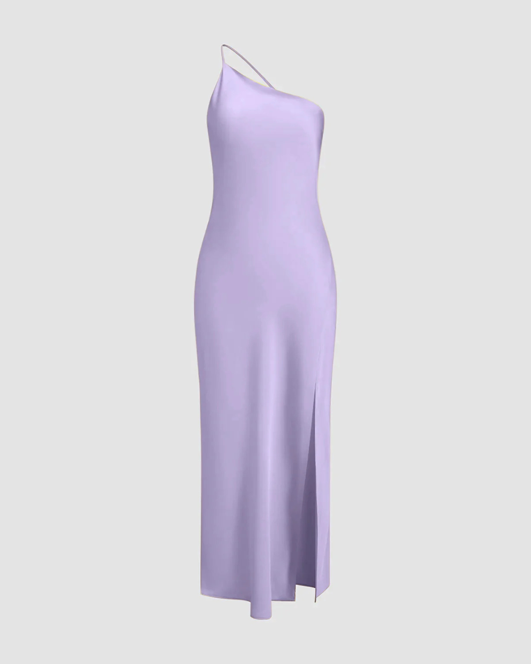 Maliah - Moonlight Open Back Satin Slit Long Dress