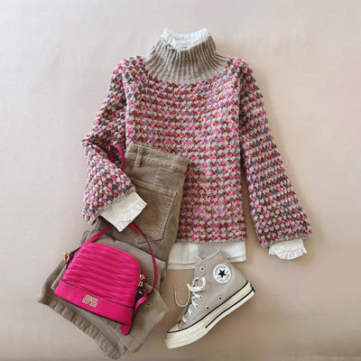 Rose – Red Mock Neck Sweater