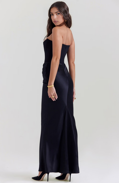 Vivian - Elegant Strapless Maxi Dress Timeless Grace with a Bold Touch