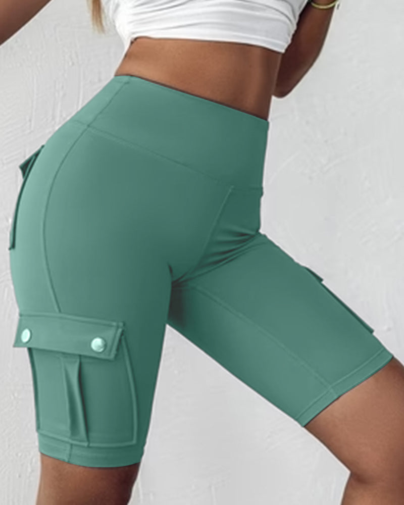 Sarah - High-waisted shorts with pockets