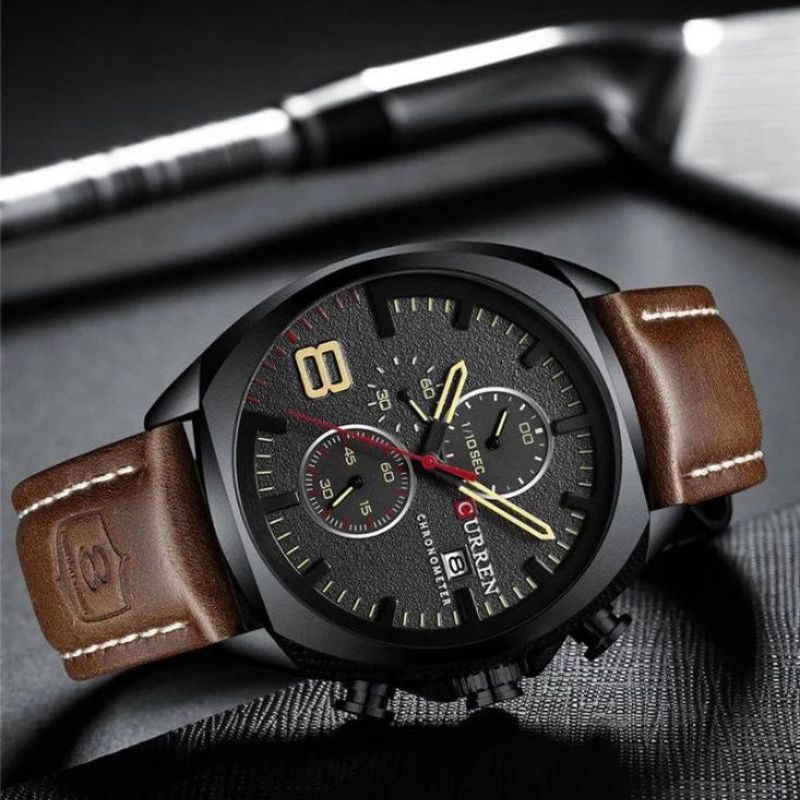 Waterproof sports and military watch with chronograph