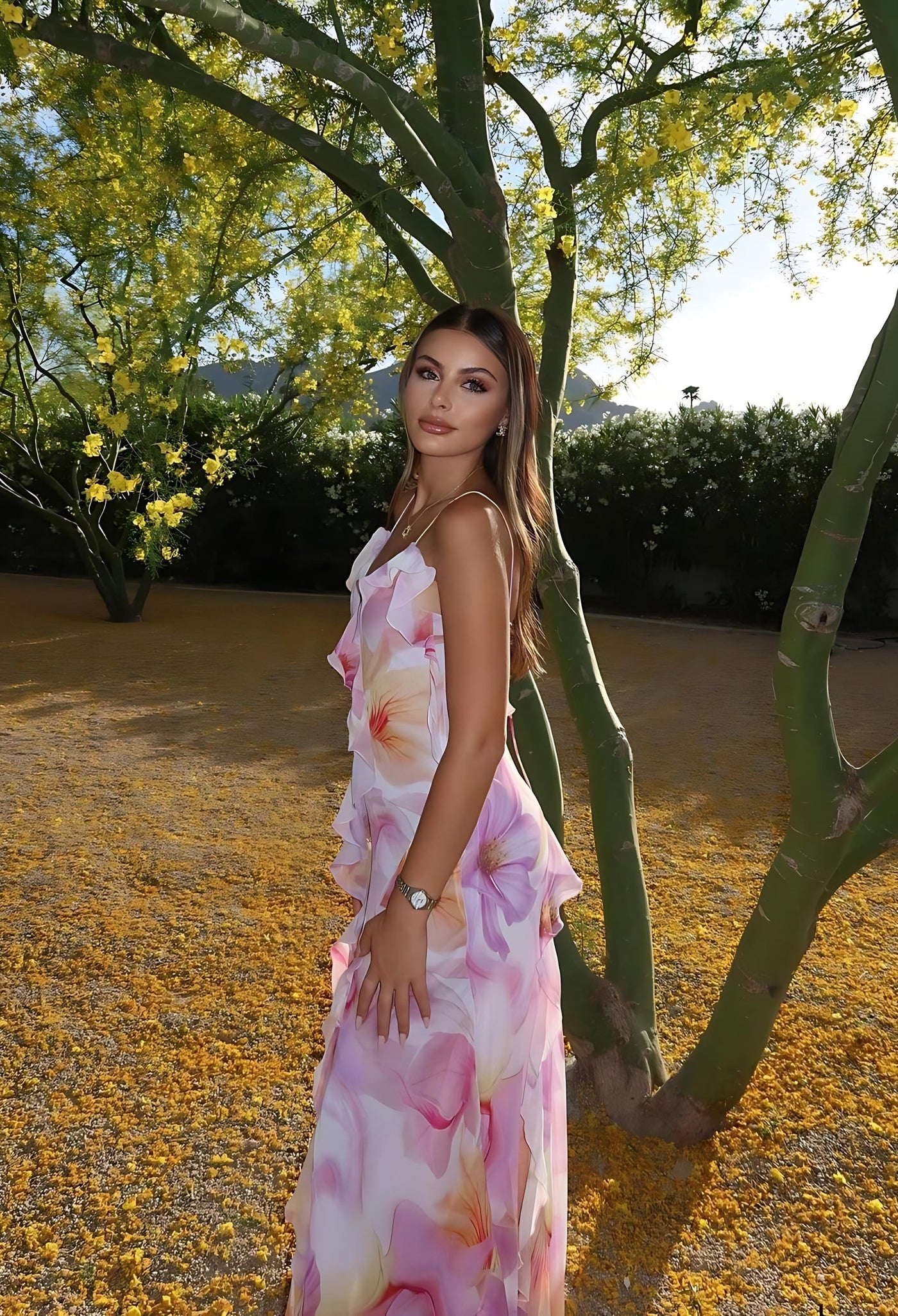 Sheila – Breezy Ruffled Floral Maxi Dress
