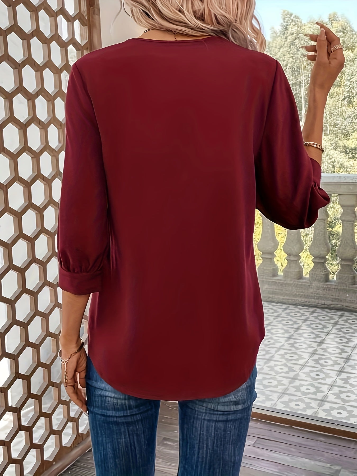 Clara™ - Minimalist V-Neck Lapel Blouse