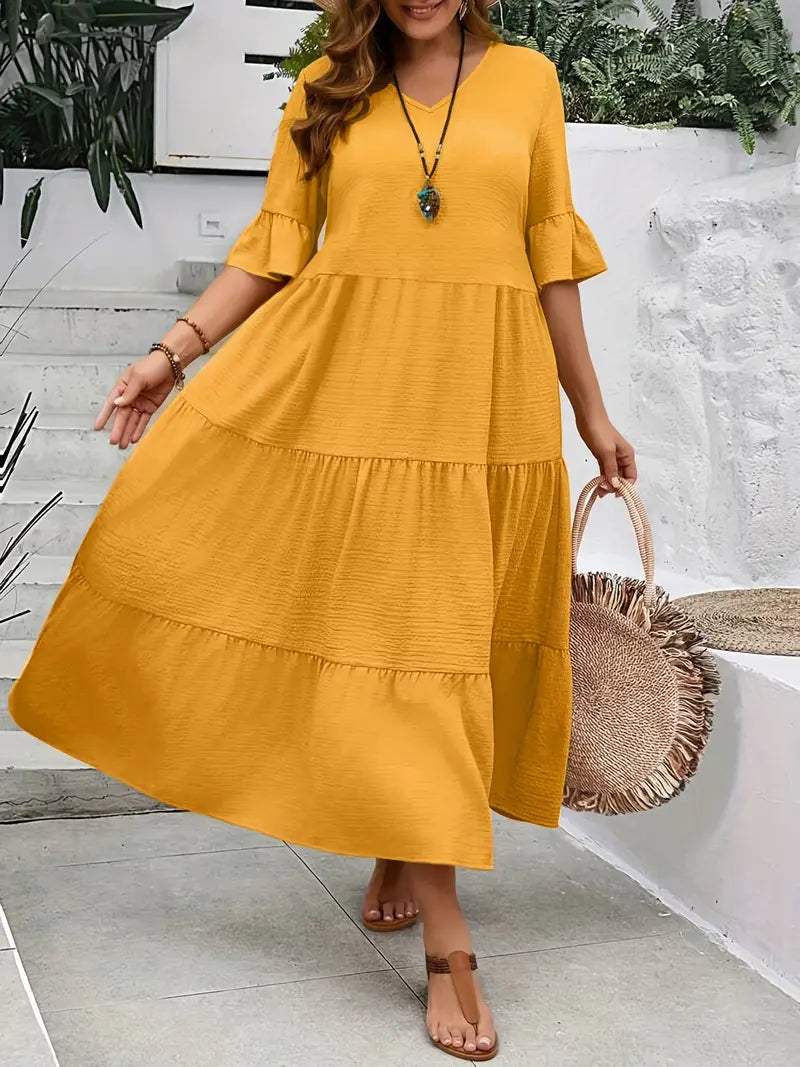 Camila – Plus Size Patchwork Dress