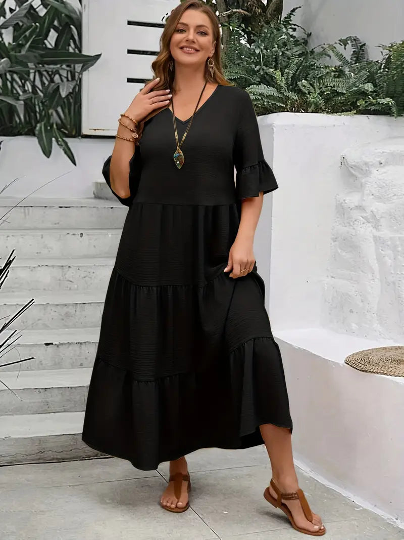 Camila – Plus Size Patchwork Dress