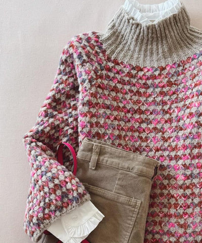 Rose – Red Mock Neck Sweater