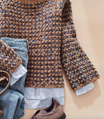 Sophie – Special Mock Neck Tan Sweater