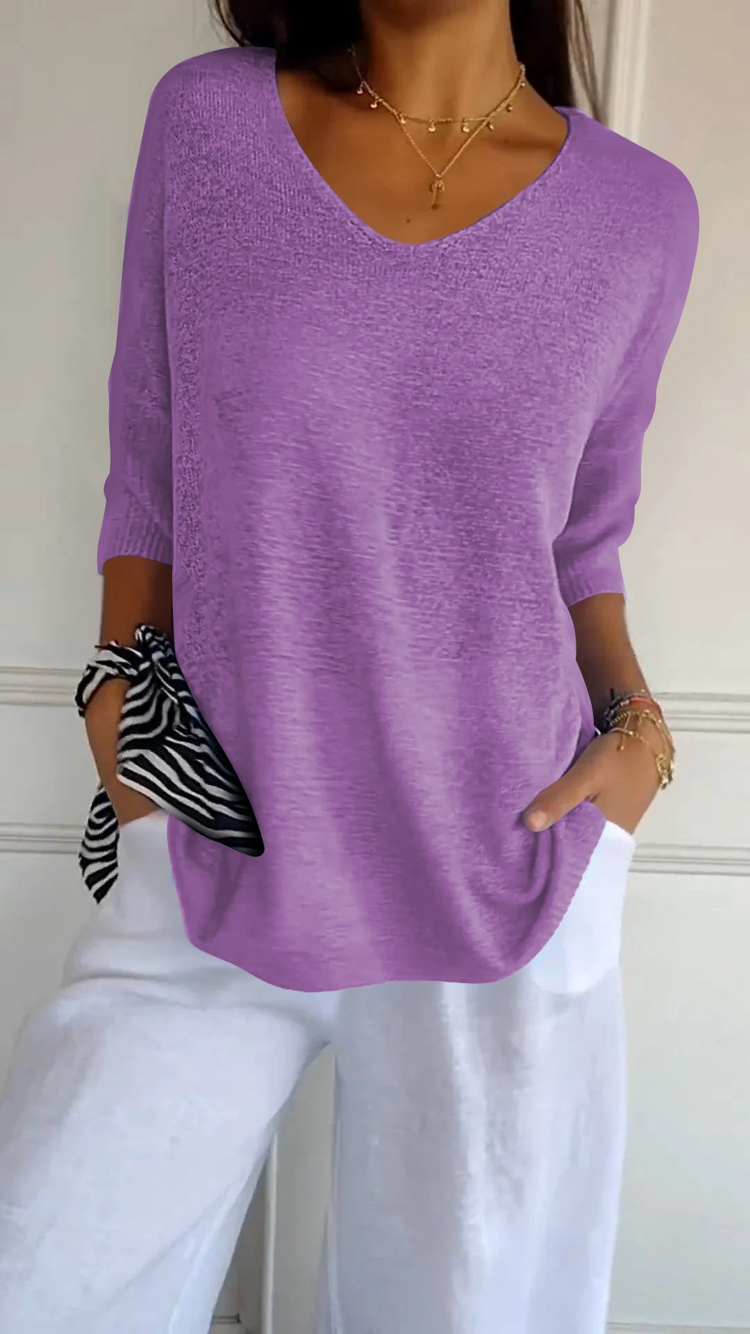 Jinn | Knitted top with V-neck