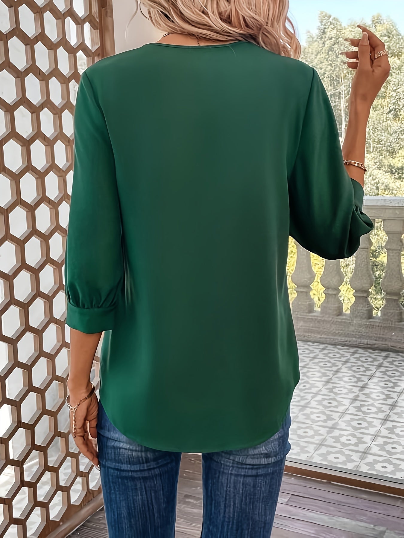 Clara™ - Minimalist V-Neck Lapel Blouse