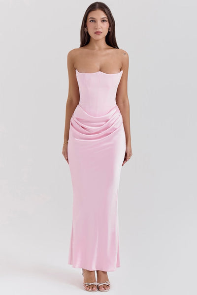 Vivian - Elegant Strapless Maxi Dress Timeless Grace with a Bold Touch