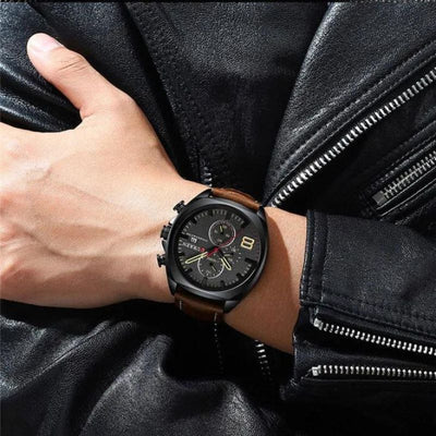 Waterproof sports and military watch with chronograph