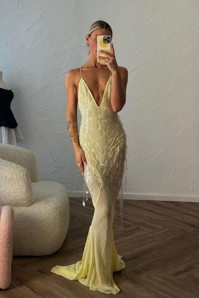Samantha - Deep V Sleeveless Evening Maxi Dress Dramatic Elegance with a Bold Edge