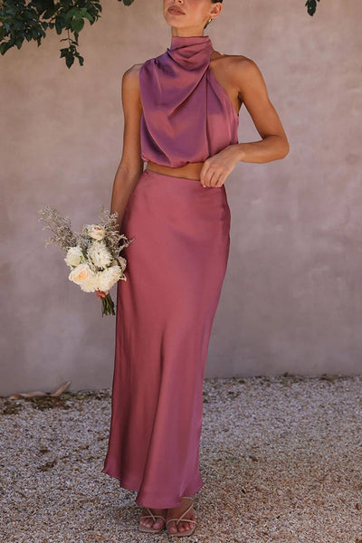 Sheila - Luxe Two-Piece Midi Dress Chic Versatility with a Modern Edge