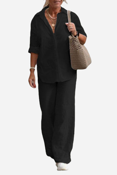 MIA | RELAXED SHIRT & TROUSERS TWO-PIECE SET