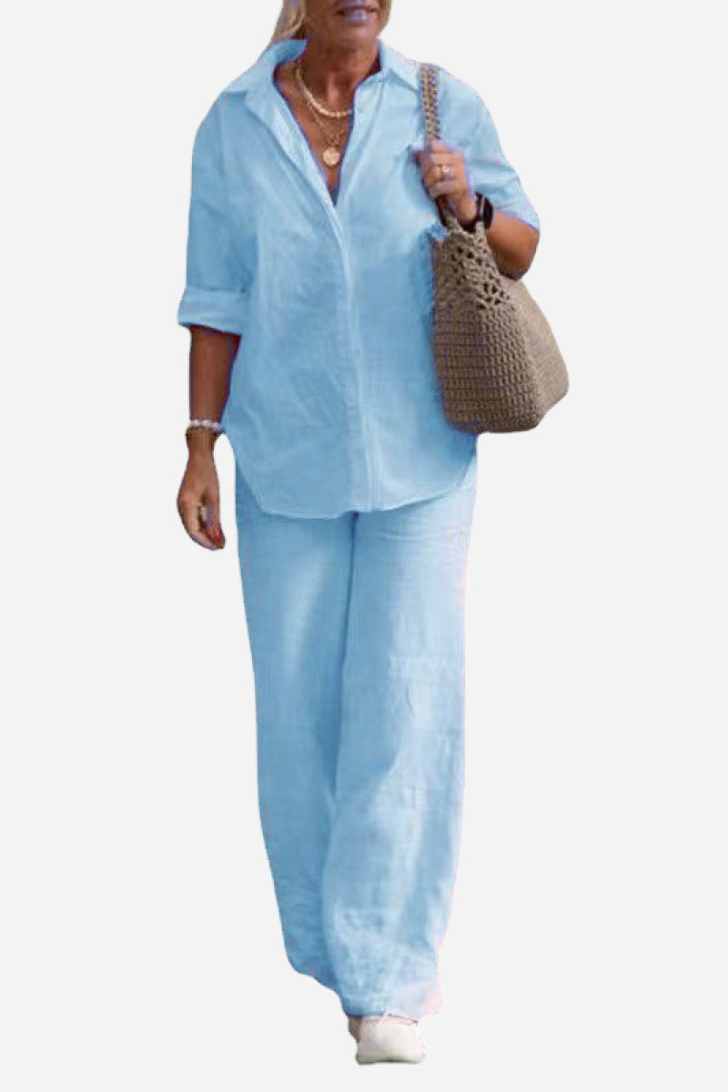 MIA | RELAXED SHIRT & TROUSERS TWO-PIECE SET