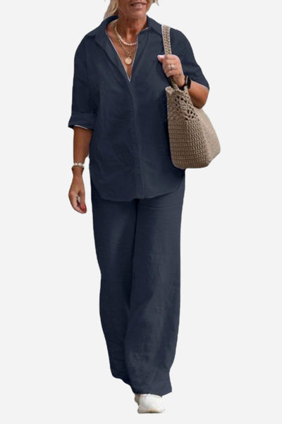 MIA | RELAXED SHIRT & TROUSERS TWO-PIECE SET