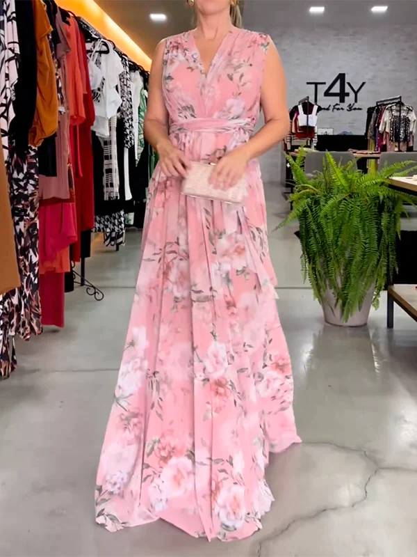 Lina - Elegant Maxi Dress With V Neck