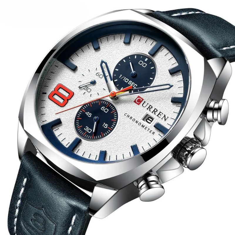 Waterproof sports and military watch with chronograph