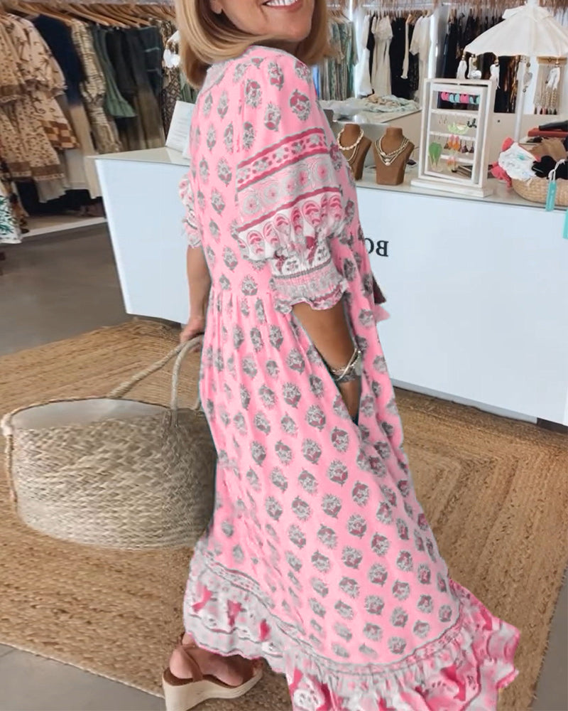 Emma  | Bohemian Tiered Maxi Dress