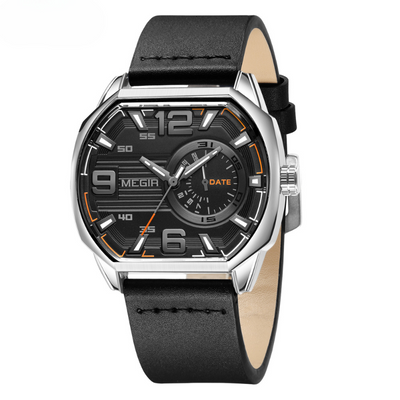 premium leather sports watch