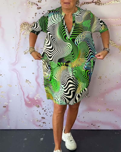 Ria™ | Colorful V-neck dress