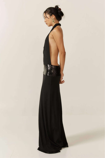 Lorena - Glamorous Backless Maxi Dress