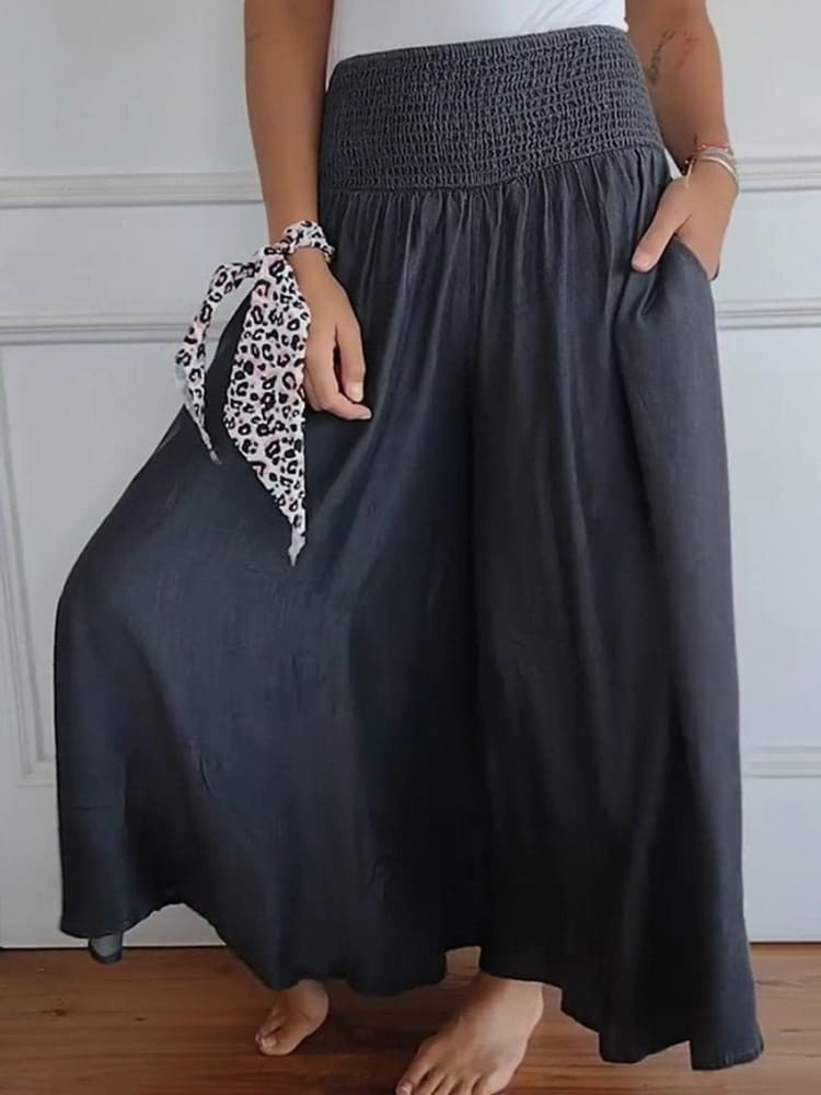 THE Laura | COTTON WIDE-LEG PANTS