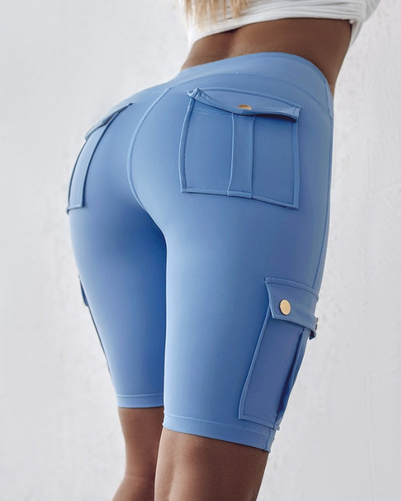 Sarah - High-waisted shorts with pockets