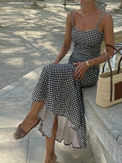 Marissa - Breezy Plaid Slip Maxi Dress Effortless Style Meets Cozy Charm