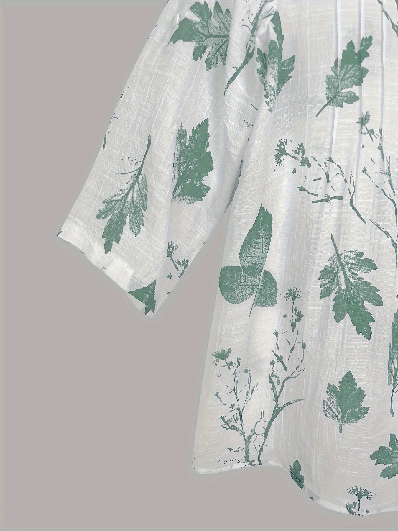 Elena™ - Floral Pleated V-Neck Blouse