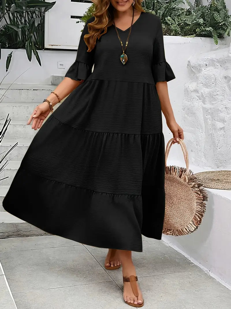 Camila – Plus Size Patchwork Dress