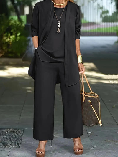 NOOR | SET OF CARDIGAN, JUMPER AND TROUSERS