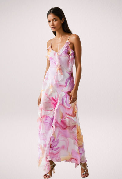 Sheila – Breezy Ruffled Floral Maxi Dress