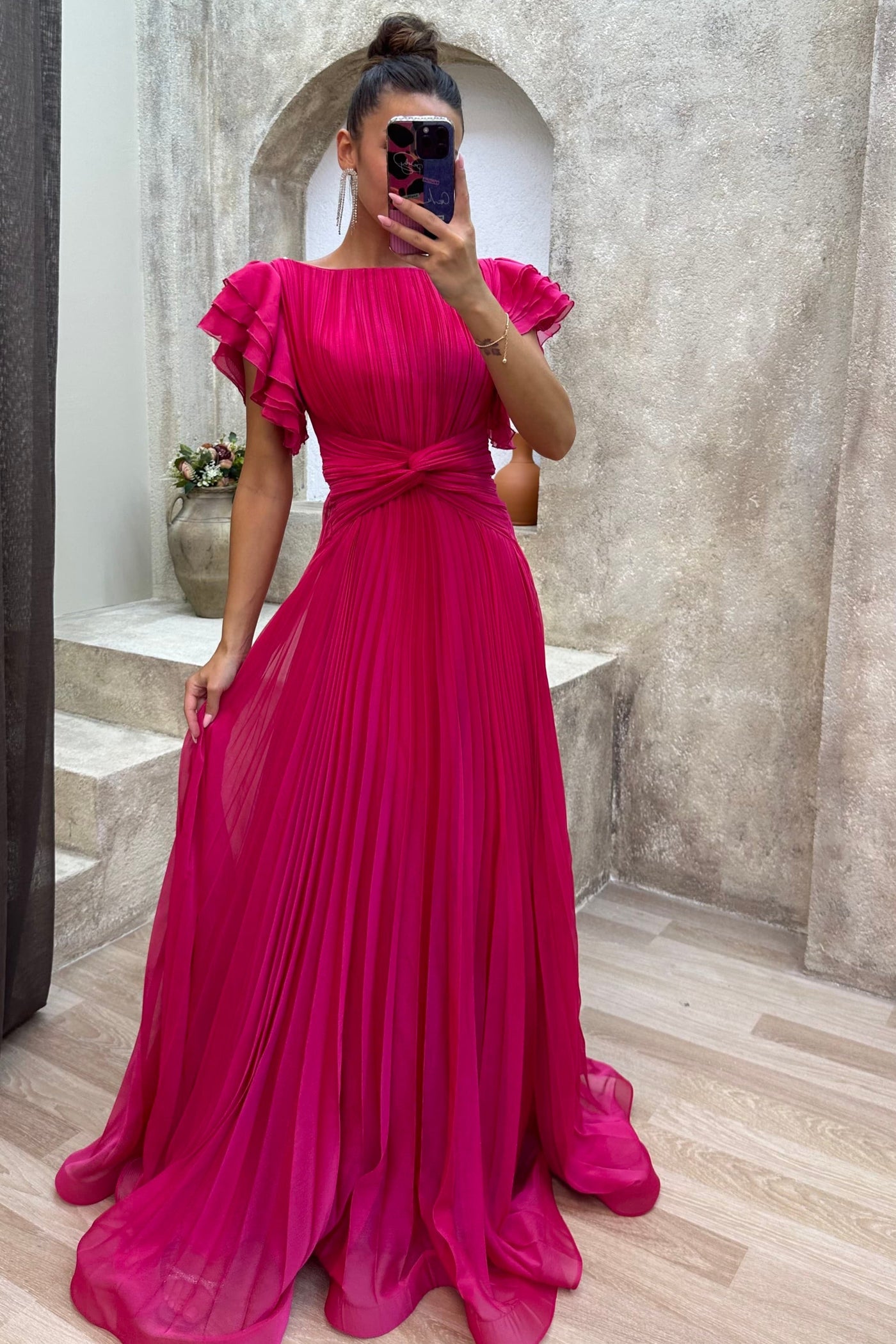 Marga - Elegant Pleated Evening Gown