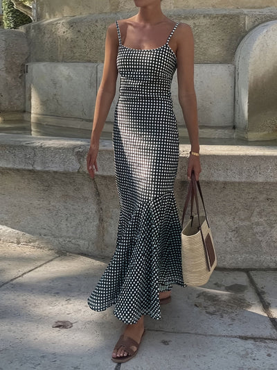 Marissa - Breezy Plaid Slip Maxi Dress Effortless Style Meets Cozy Charm