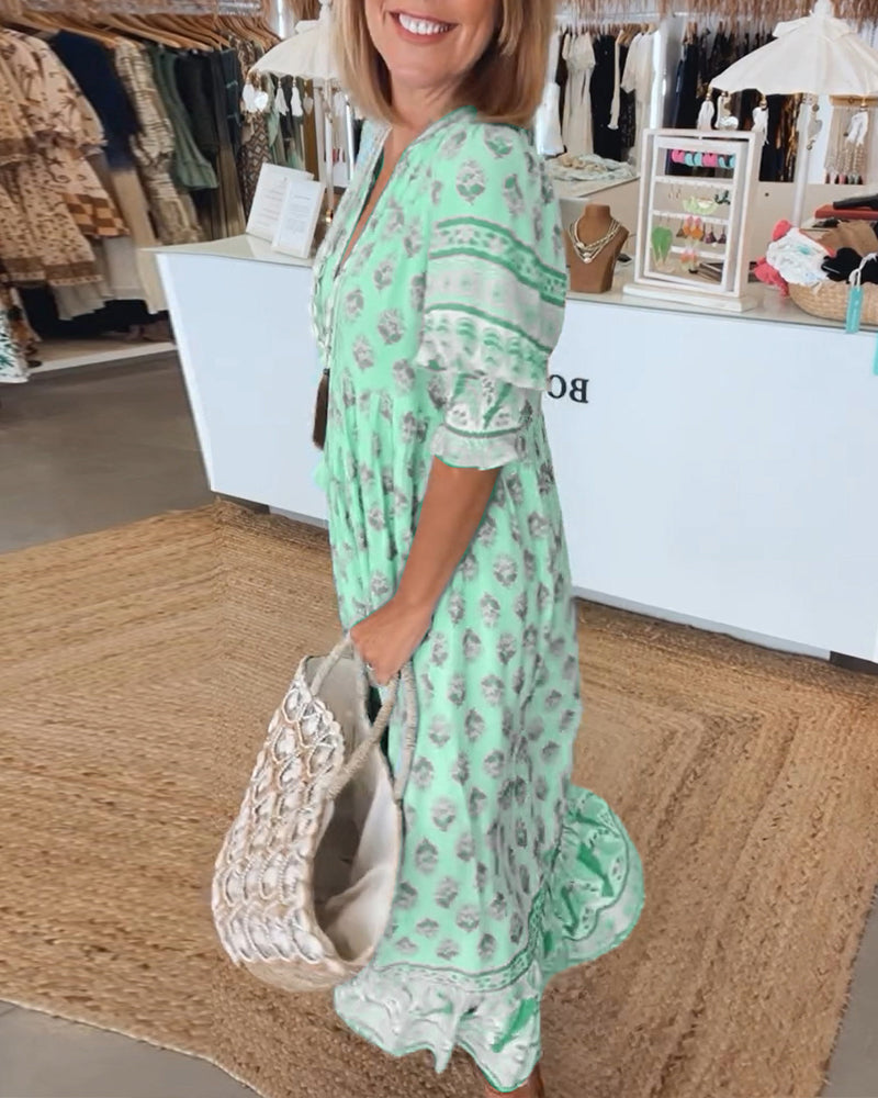 Emma  | Bohemian Tiered Maxi Dress