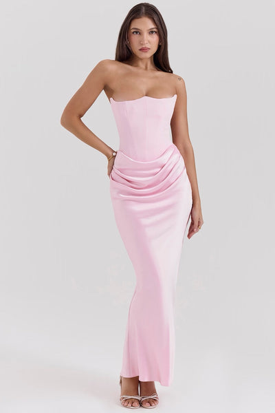 Vivian - Elegant Strapless Maxi Dress Timeless Grace with a Bold Touch