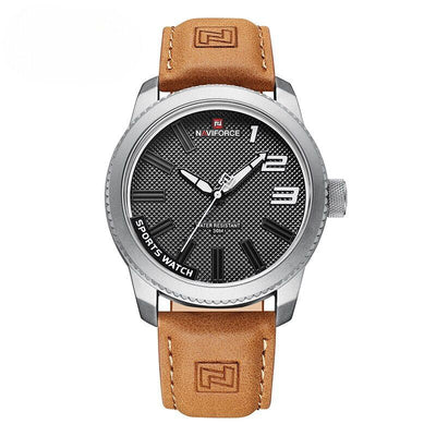 Military, sporty, shockproof leather watch