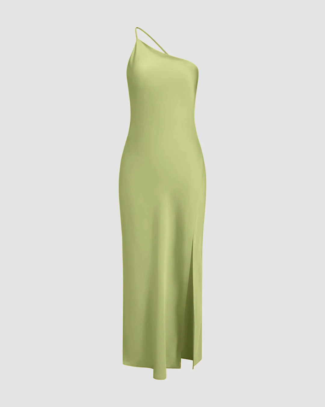 Maliah - Moonlight Open Back Satin Slit Long Dress