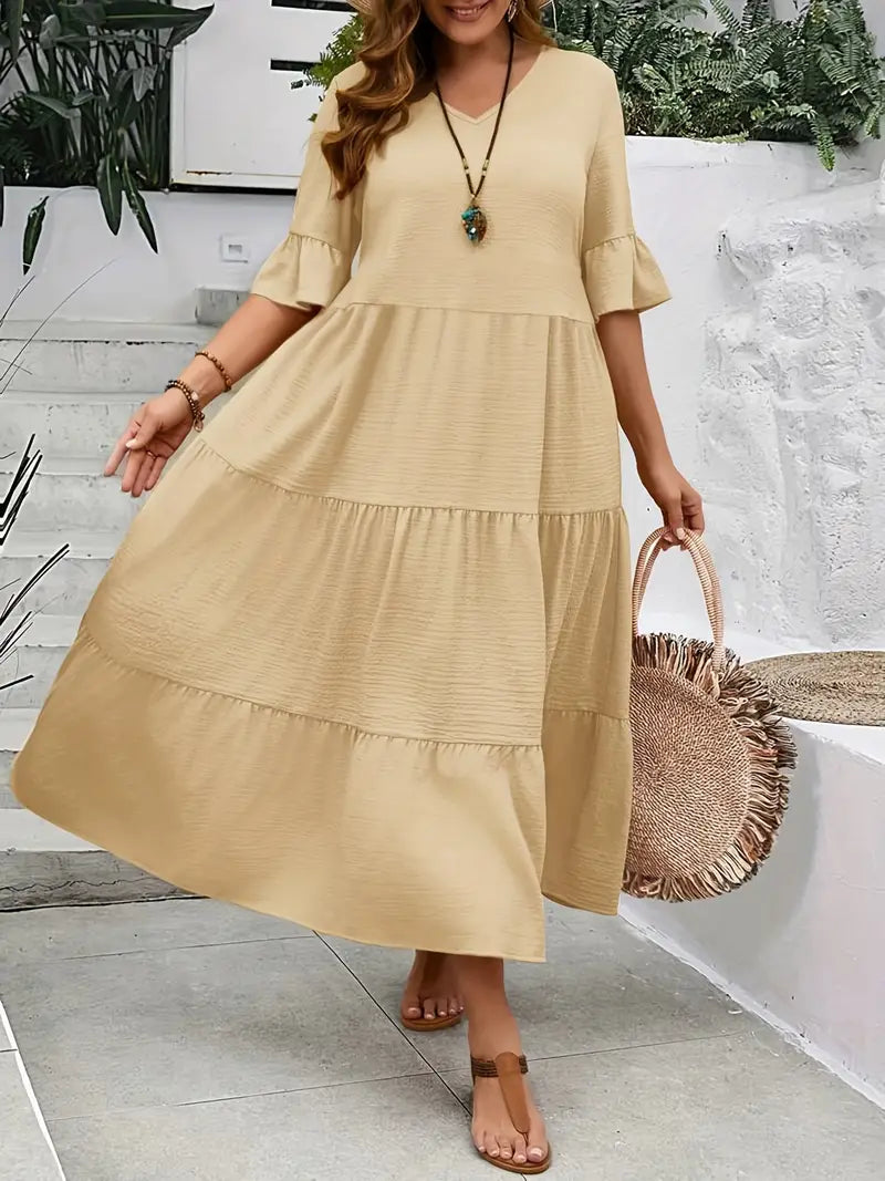 Camila – Plus Size Patchwork Dress