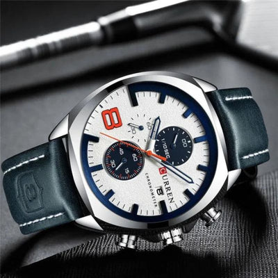 Waterproof sports and military watch with chronograph