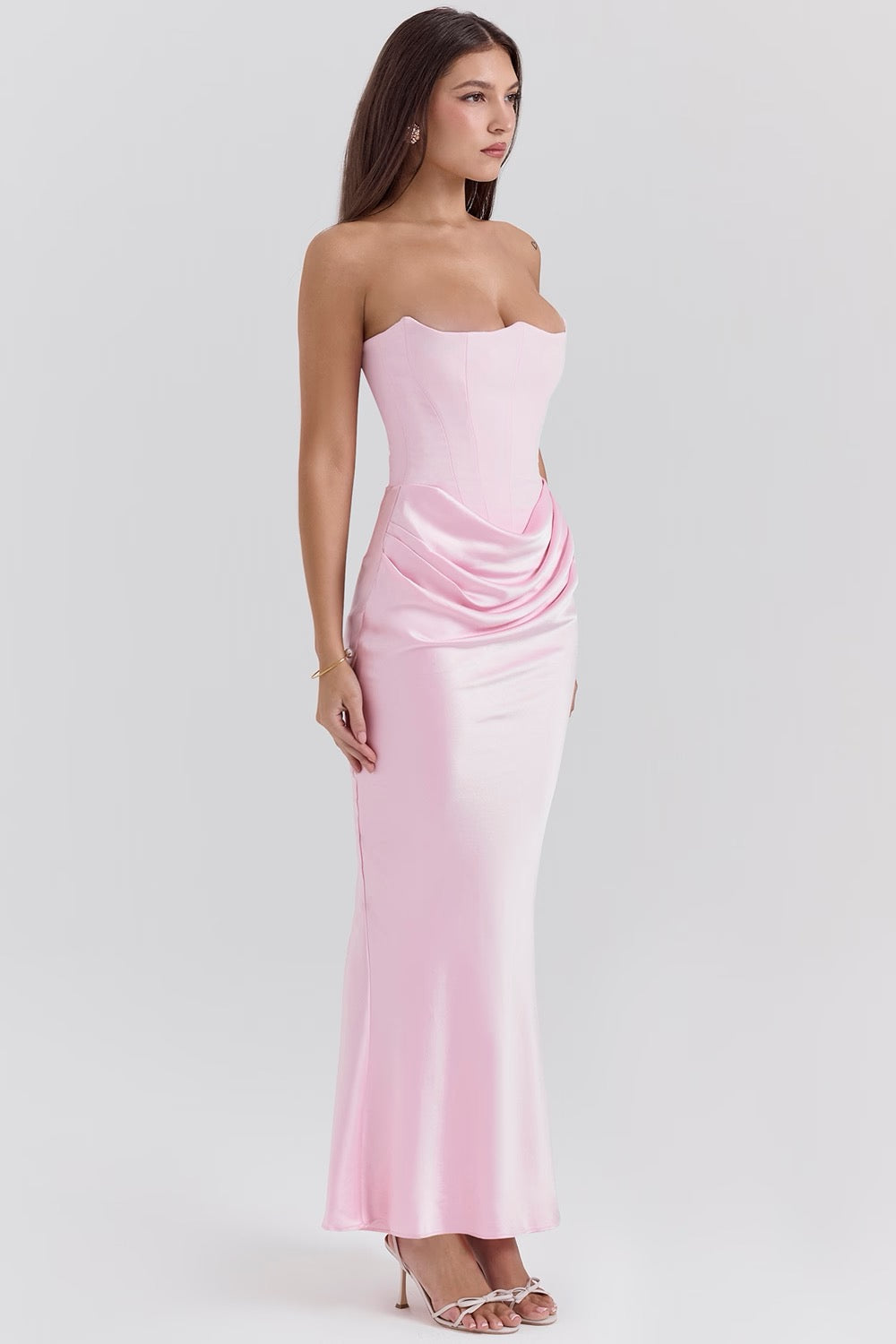 Vivian - Elegant Strapless Maxi Dress Timeless Grace with a Bold Touch