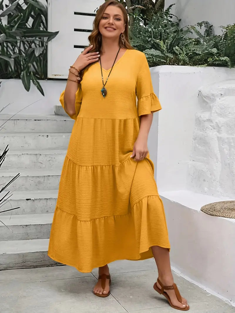 Camila – Plus Size Patchwork Dress