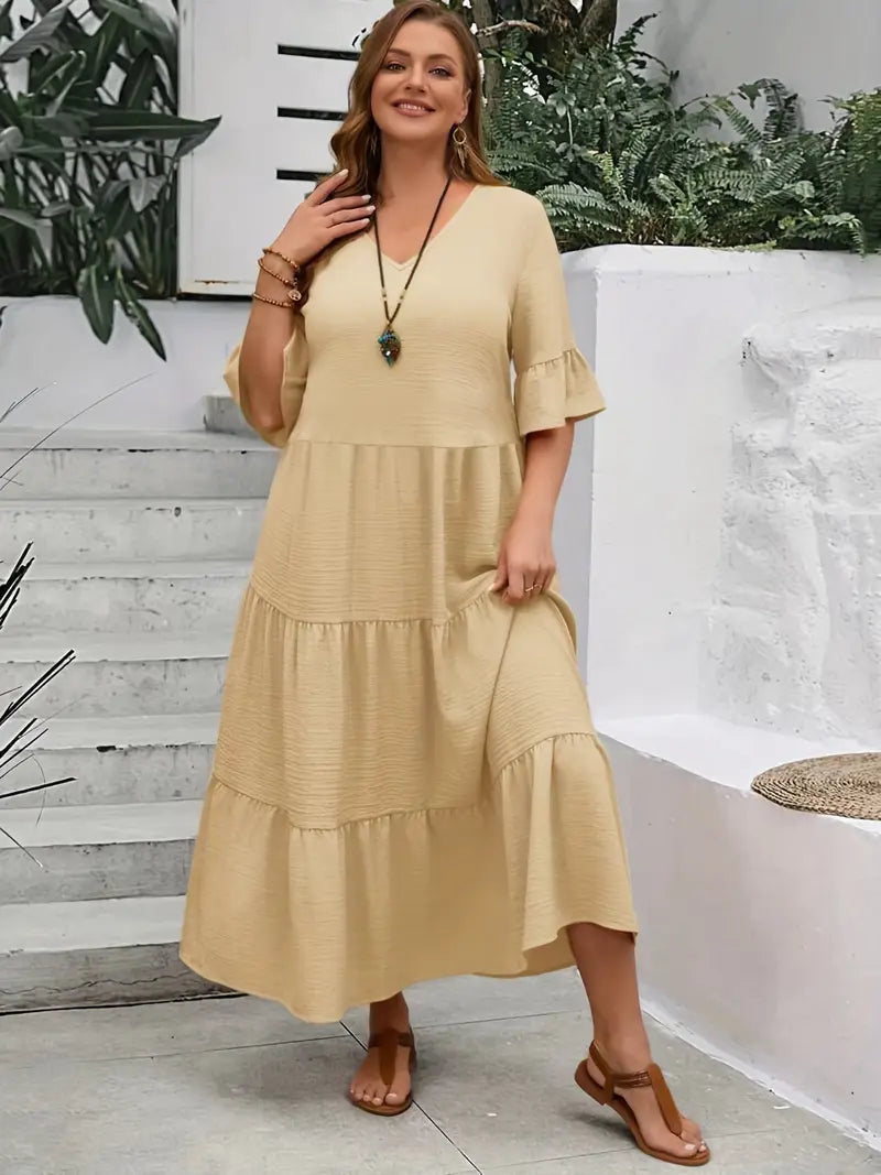 Camila – Plus Size Patchwork Dress