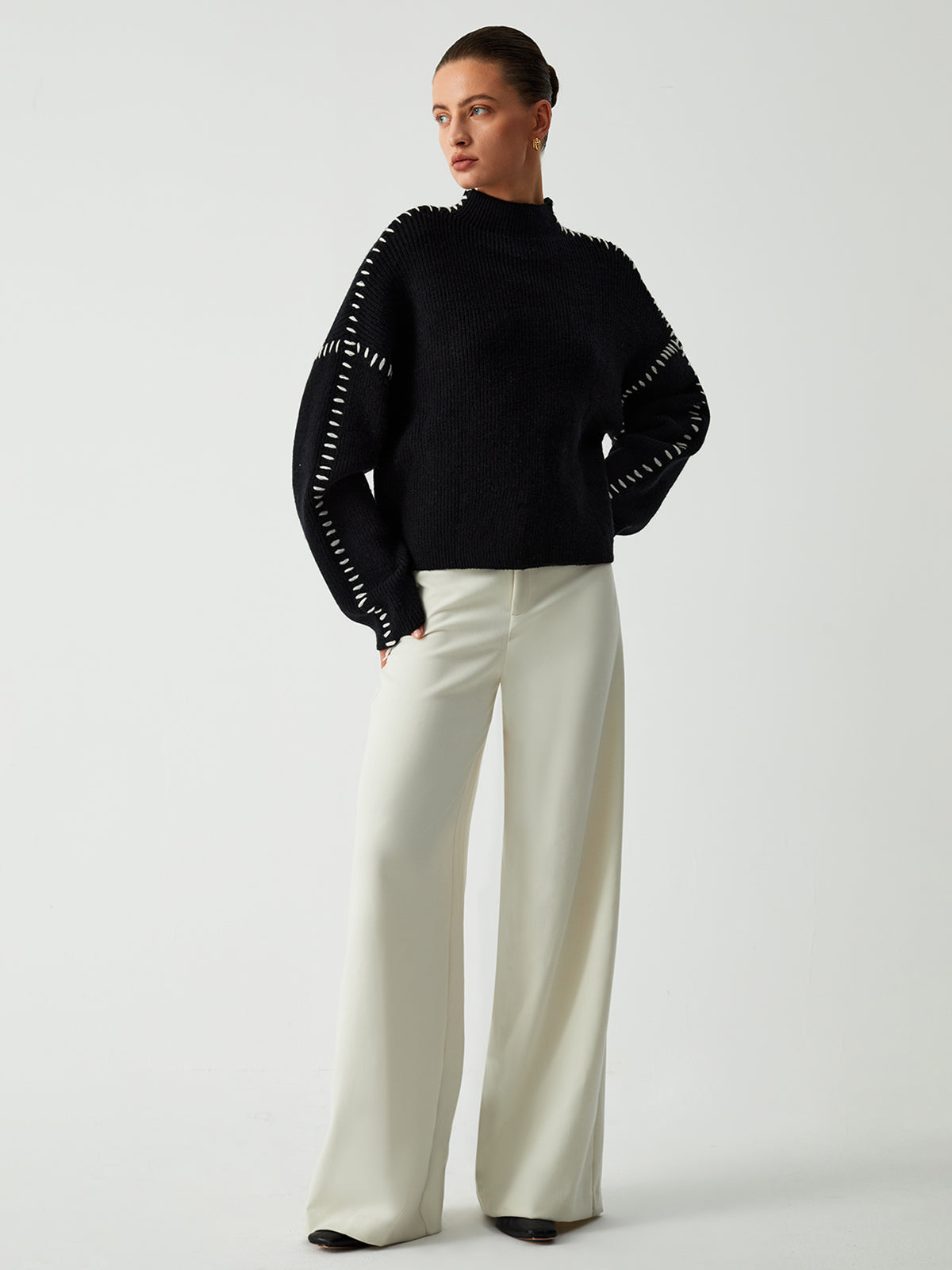 Kimmy™  - Contrast Stitch Sweater