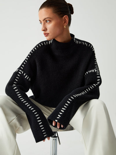 Kimmy™  - Contrast Stitch Sweater