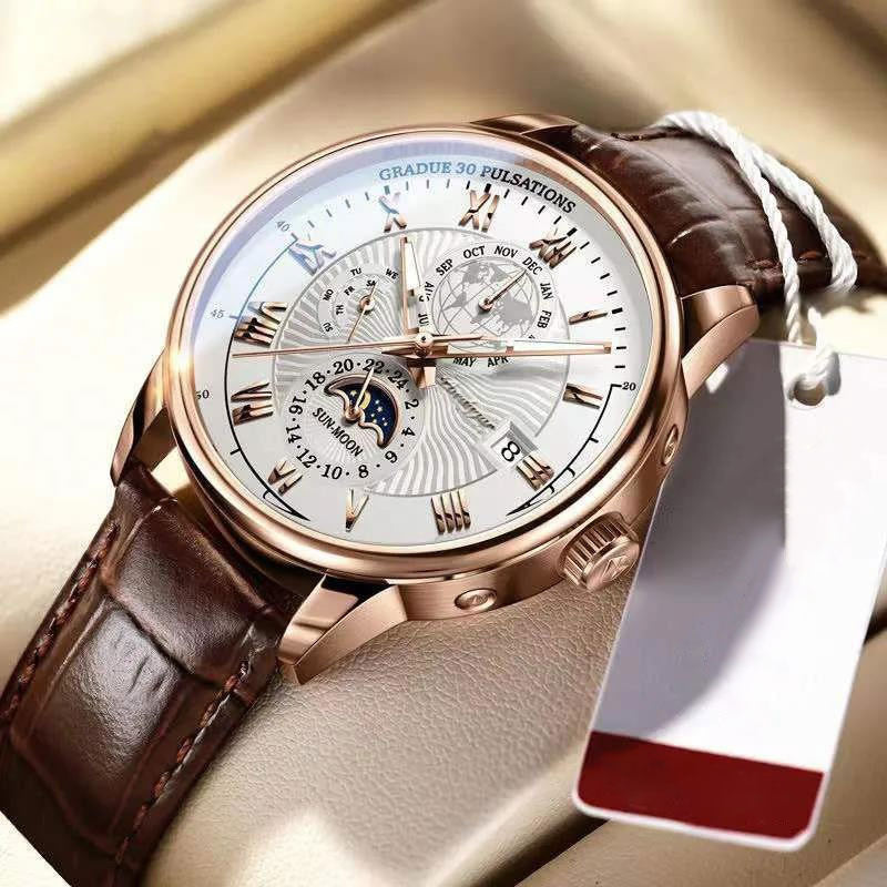 Trendy high-end quartz watch with light